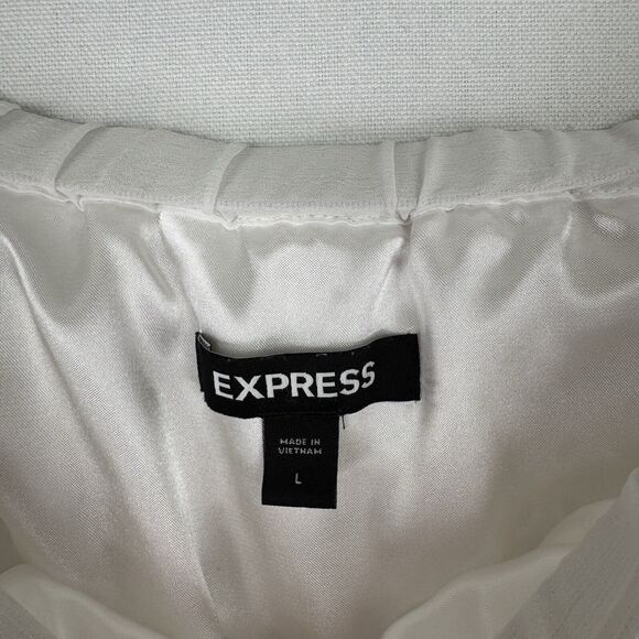 Express Romper Womens Large White Eyelet Ruffle Coquette Cottagecore Soft Girl - Picture 10 of 15